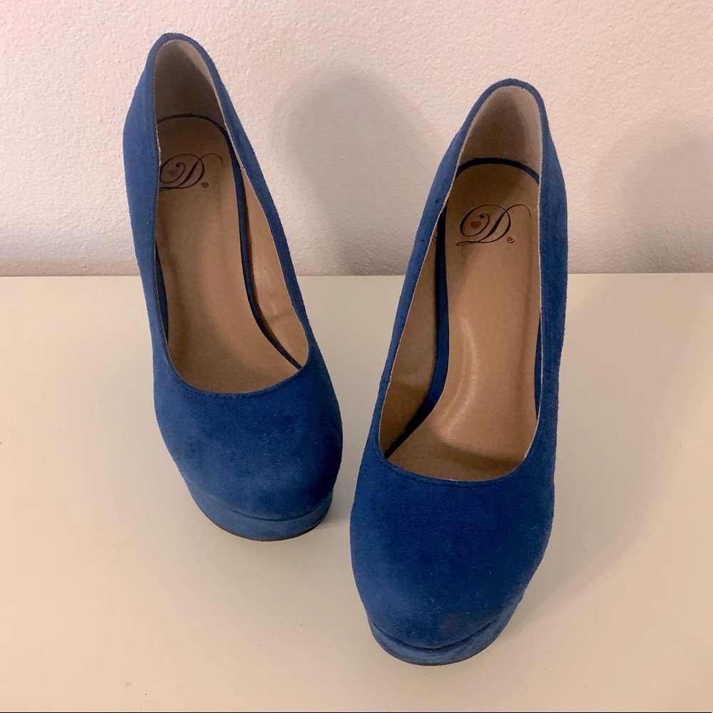 NEW Faux Suede Chunky High Heel Platform Wedges